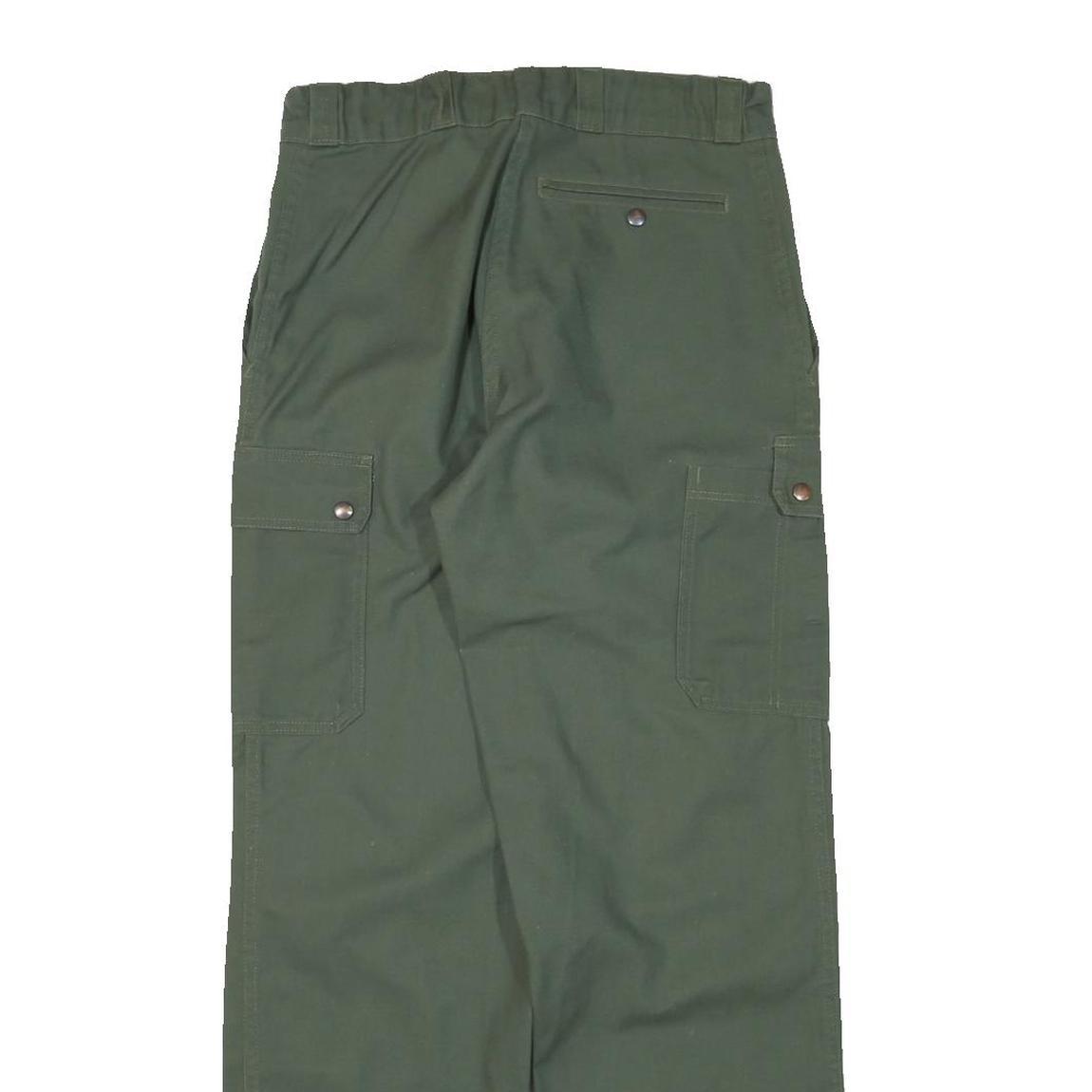MARSUM Womens Cotton Blend Green Relaxed Straight Trousers W28 L30 Utility Cargo