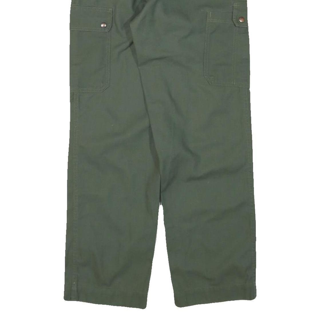 MARSUM Womens Cotton Blend Green Relaxed Straight Trousers W28 L30 Utility Cargo