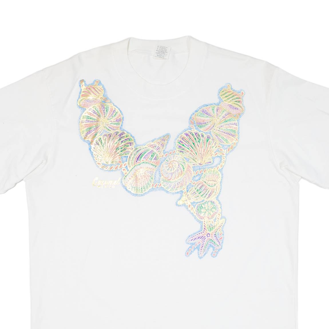 CARIBBEAN TROPIC Shells Womens T-Shirt White XL