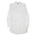 EMPORIO ARMANI Womens White Grey Cotton Blend Shirt Dress Printed Long Sleeve M