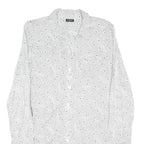 EMPORIO ARMANI Womens White Grey Cotton Blend Shirt Dress Printed Long Sleeve M