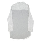 EMPORIO ARMANI Womens White Grey Cotton Blend Shirt Dress Printed Long Sleeve M