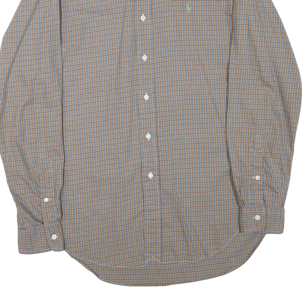 RALPH LAUREN Mens Blue & Orange Check Shirt M Button Down Classic Fit