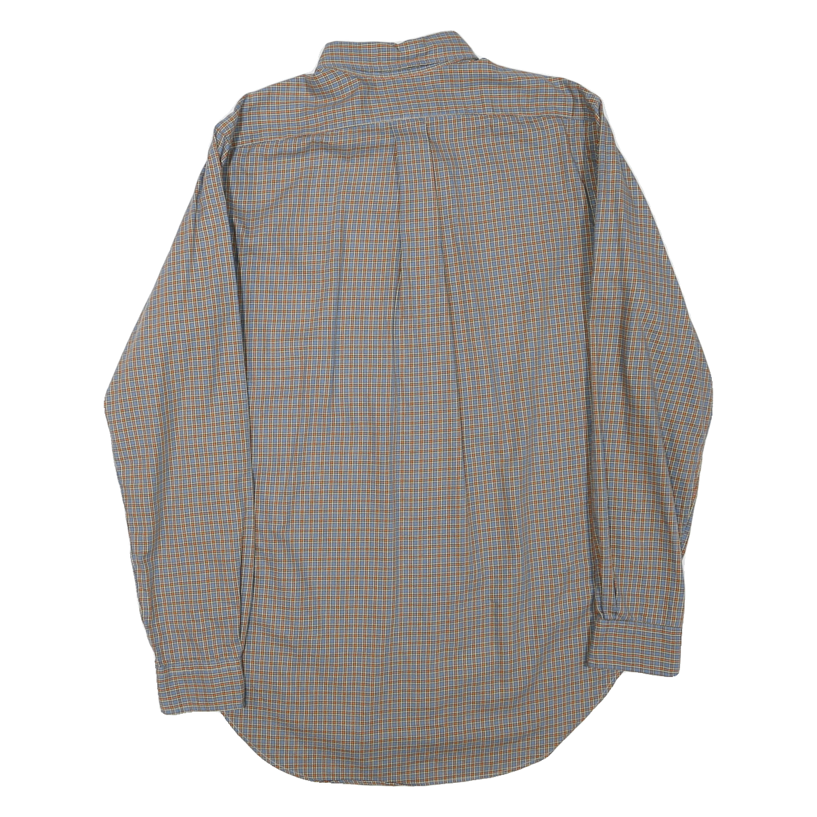 RALPH LAUREN Mens Blue & Orange Check Shirt M Button Down Classic Fit