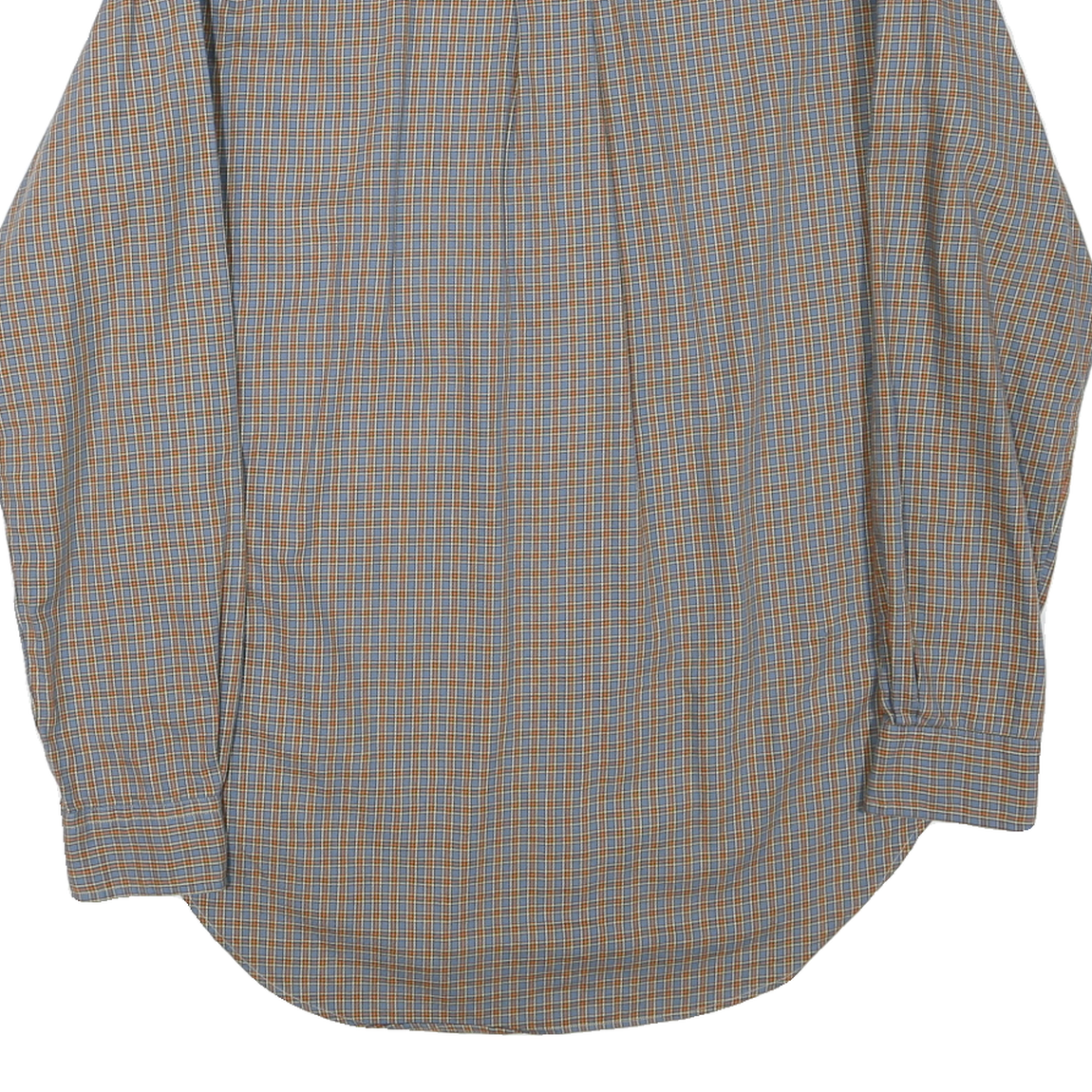 RALPH LAUREN Mens Blue & Orange Check Shirt M Button Down Classic Fit