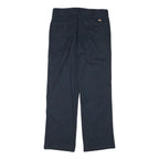 DICKIES Mens Cotton Blend Navy Regular Straight Trousers W30 L28 Workwear Zip