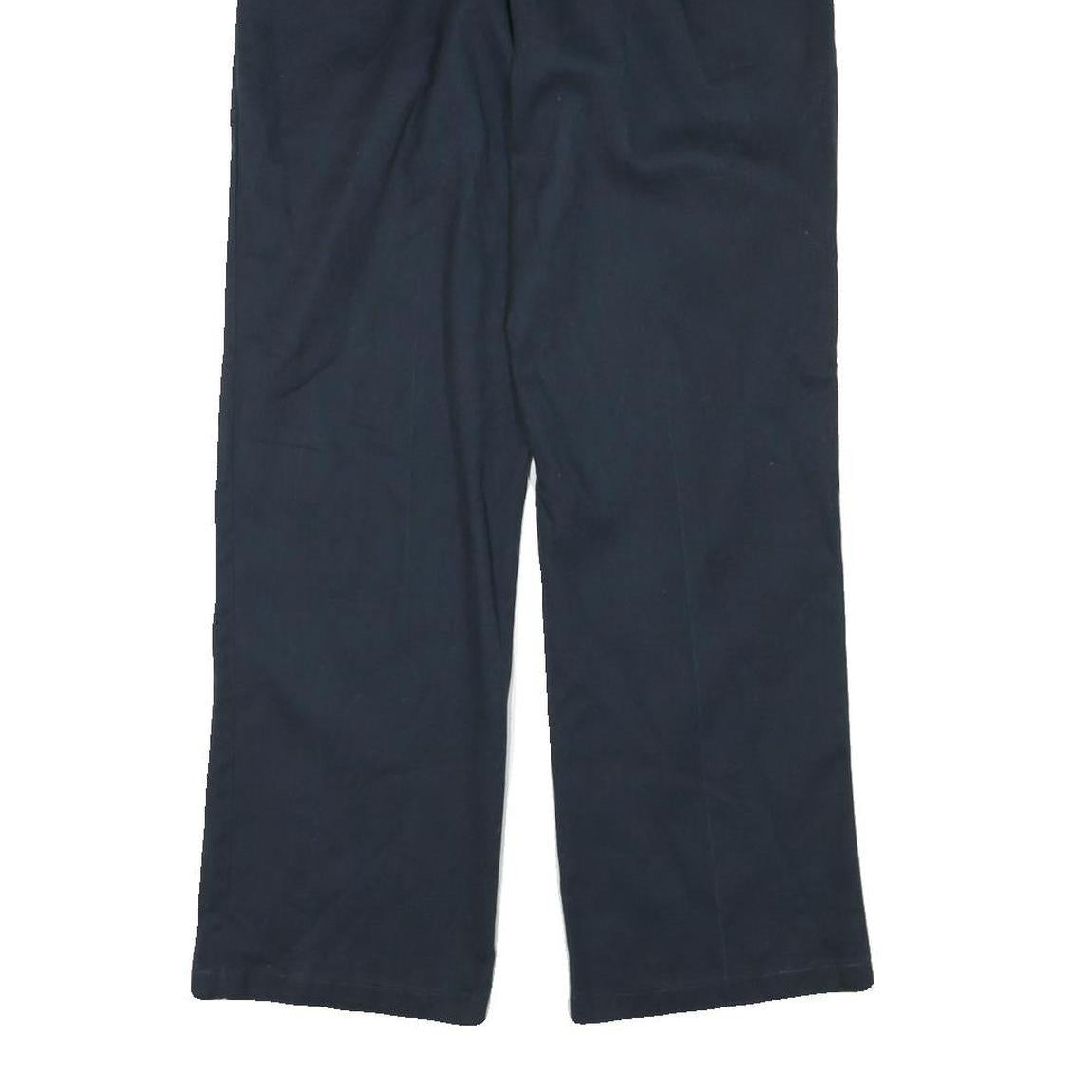 DICKIES Mens Cotton Blend Navy Regular Straight Trousers W30 L28 Workwear Zip