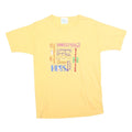 MC ENERGY Womens Yellow Graphic T-Shirt M Short Sleeve Crew Neck Cotton Blend