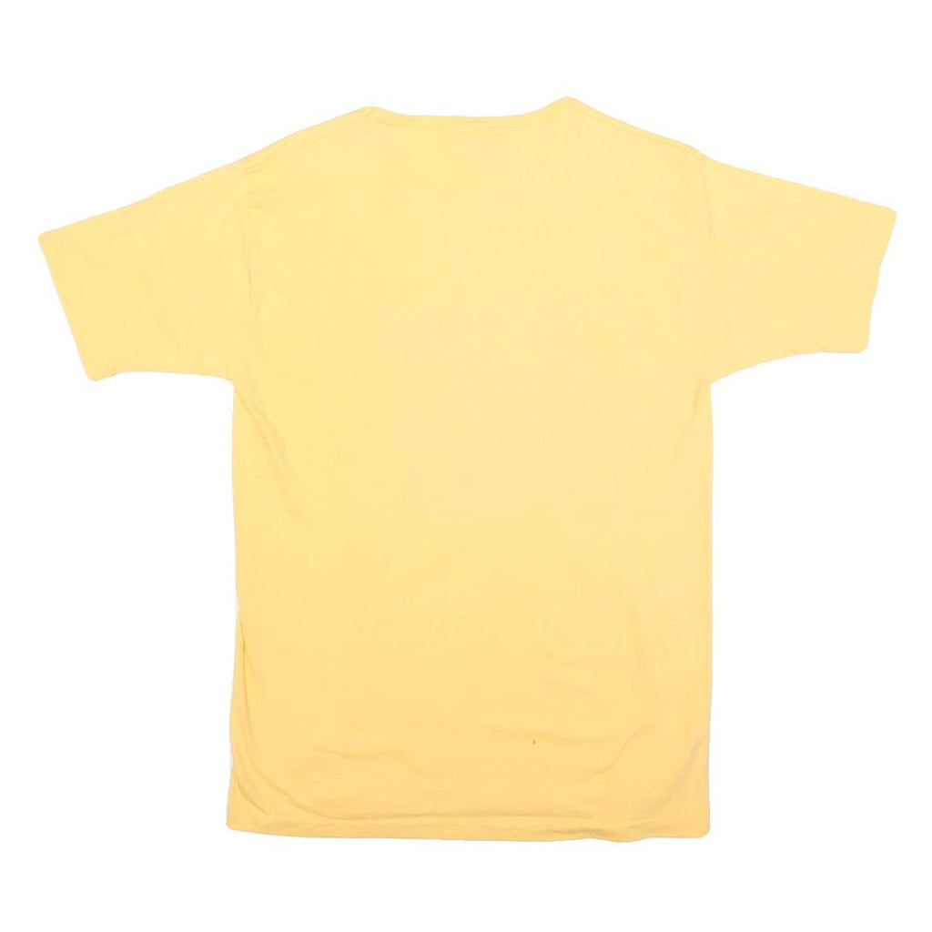MC ENERGY Womens Yellow Graphic T-Shirt M Short Sleeve Crew Neck Cotton Blend