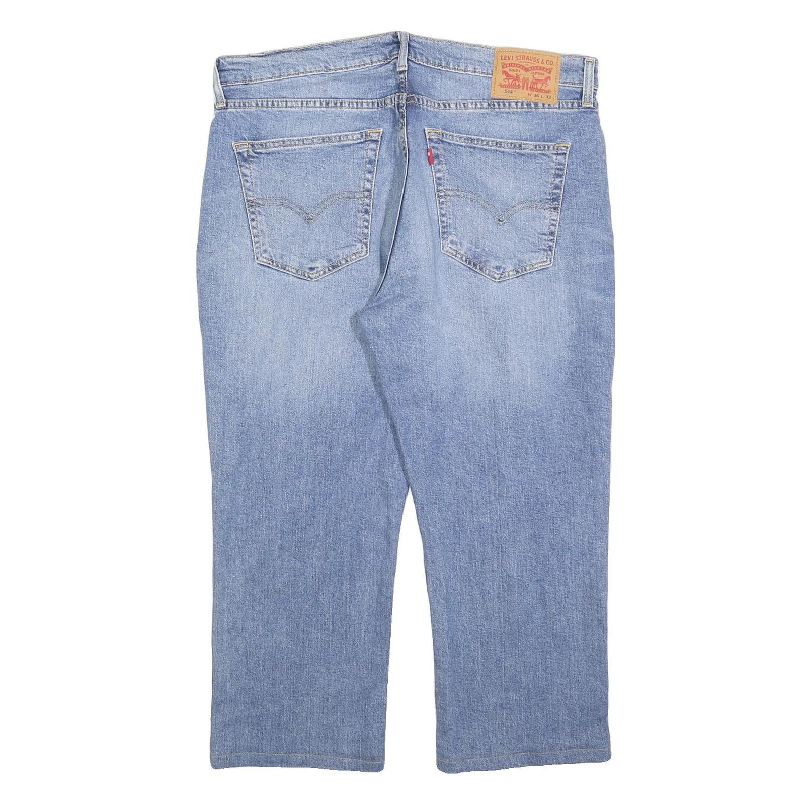 LEVI'S 514 CLASSIC Mens Jeans Blue Classic Straight Denim Medium W36 L24 Zip