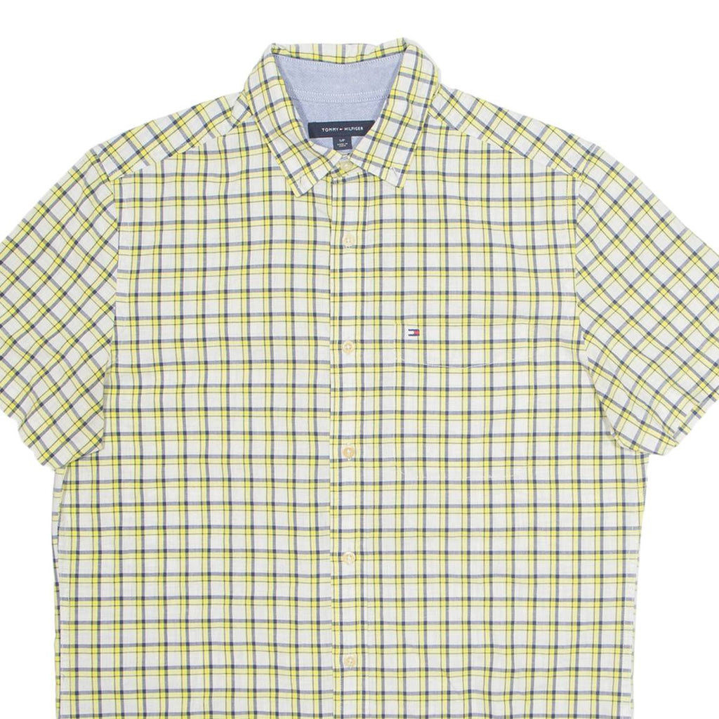 TOMMY HILFIGER Mens Shirt Yellow Plaid S