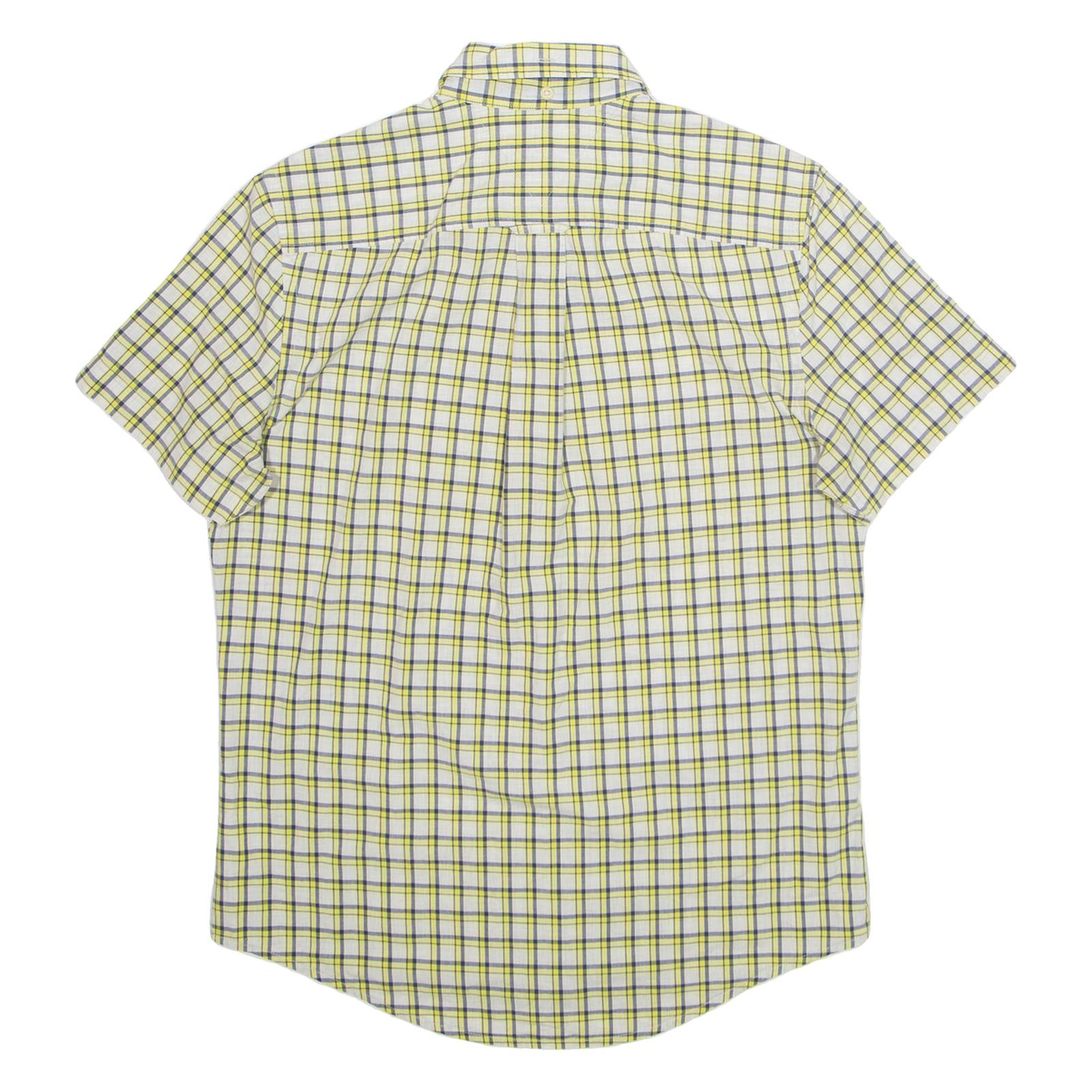 TOMMY HILFIGER Mens Shirt Yellow Plaid S