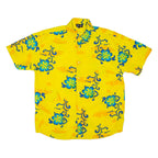 CODE ONE Mens Shirt Yellow Floral L