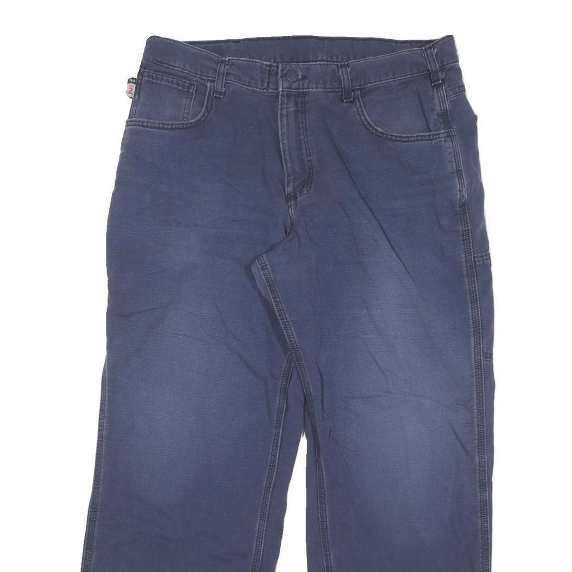 CARHARTT Mens Regular Fit Blue Cotton Blend Trousers W36 L30 Workwear Casual
