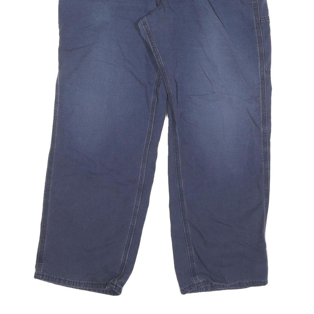 CARHARTT Mens Regular Fit Blue Cotton Blend Trousers W36 L30 Workwear Casual
