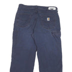 CARHARTT Mens Regular Fit Blue Cotton Blend Trousers W36 L30 Workwear Casual