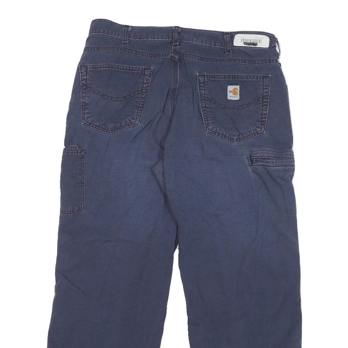 CARHARTT Mens Regular Fit Blue Cotton Blend Trousers W36 L30 Workwear Casual