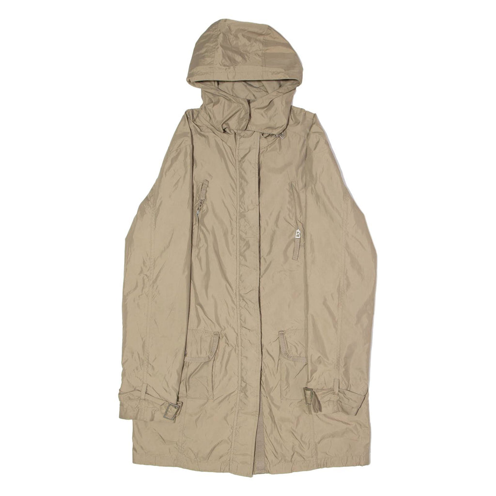BOGNER Womens Parka Coat Beige Canvas Nylon UK 8