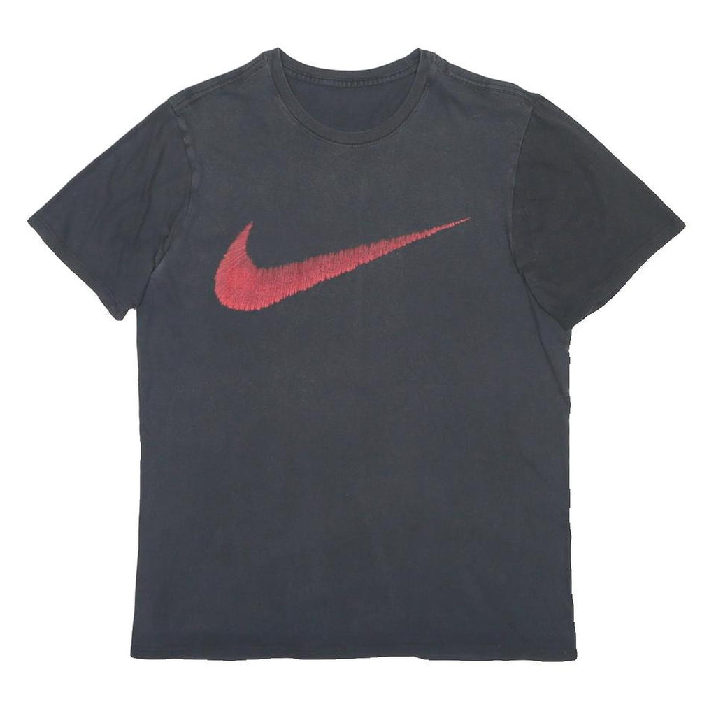 NIKE Mens Black & Red Graphic T-Shirt M Short Sleeve Crew Neck Casual Essential