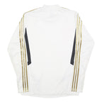 ADIDAS Mens White & Gold Football Shirt L Long Sleeve Crew Neck Real Madrid