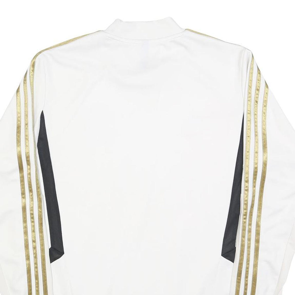 ADIDAS Mens White & Gold Football Shirt L Long Sleeve Crew Neck Real Madrid