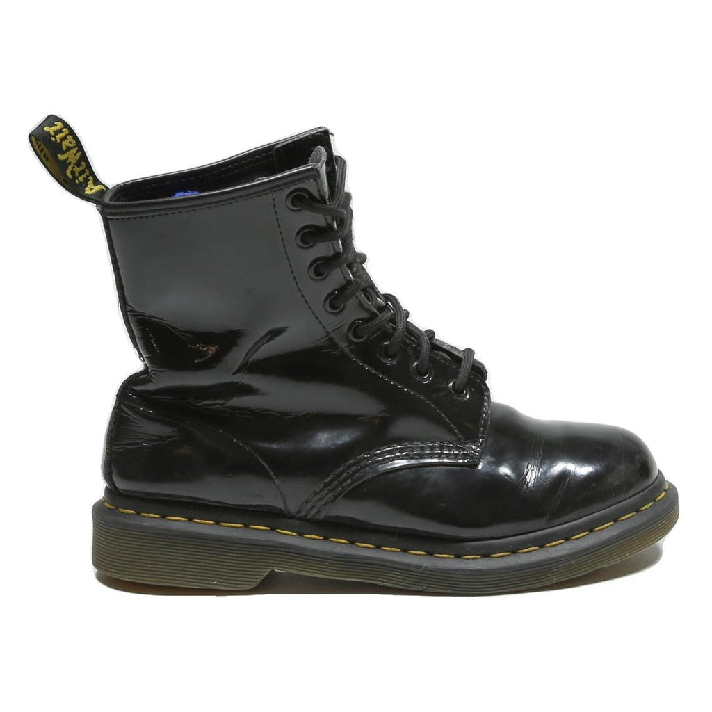 DR MARTENS 1460 Womens Lace-Up Boots Black Patent Leather UK 5