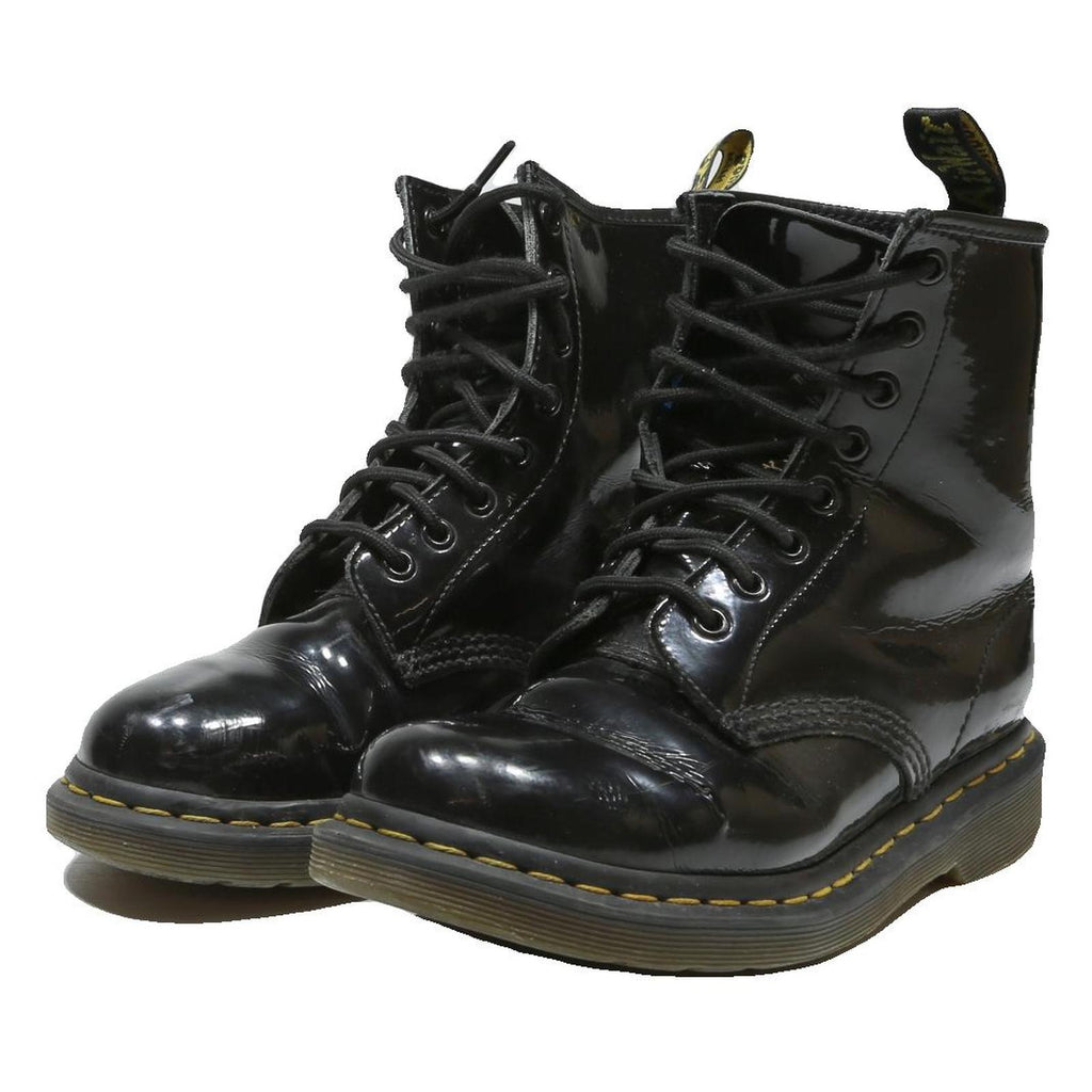 DR MARTENS 1460 Womens Lace-Up Boots Black Patent Leather UK 5