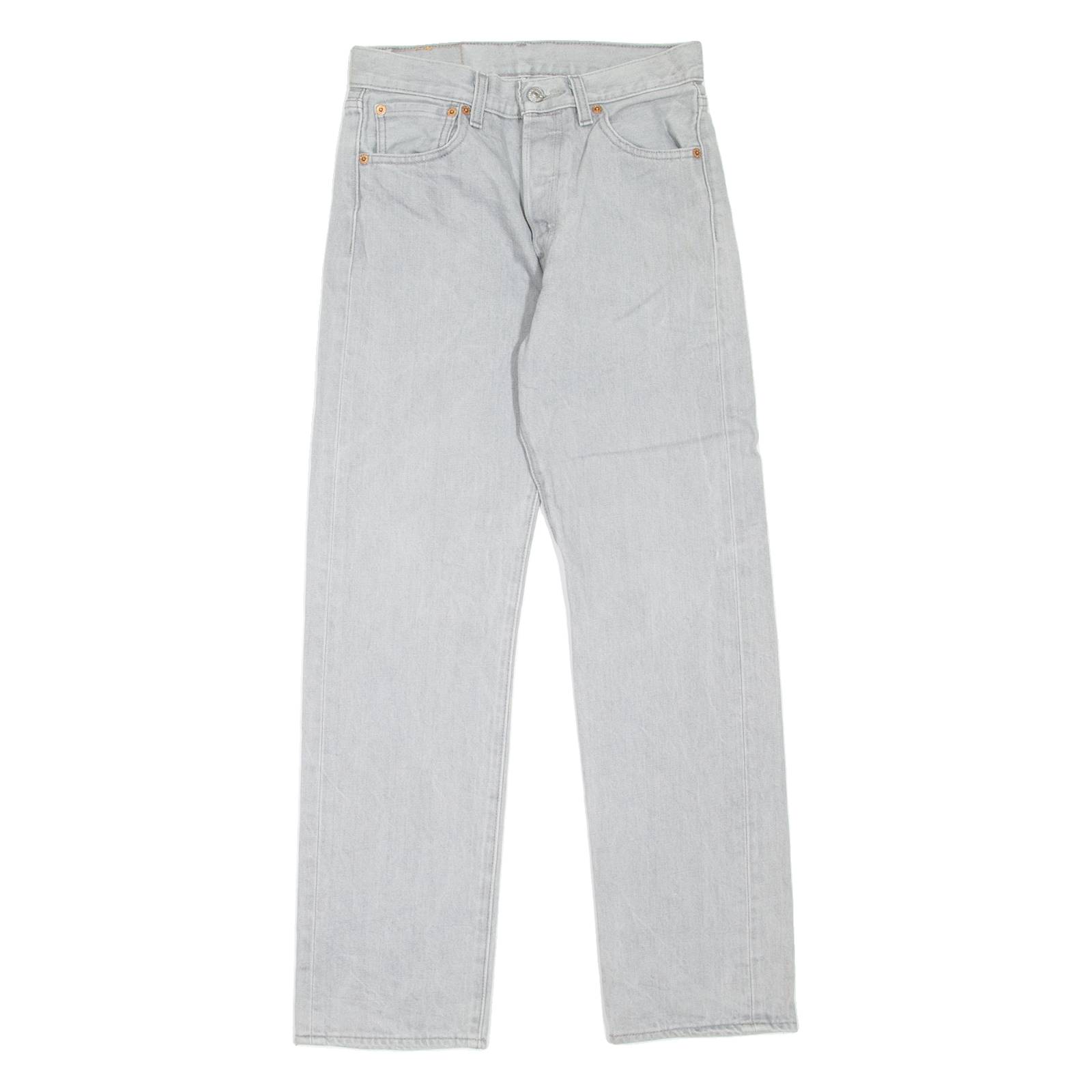 LEVI'S 501 Jeans Mens Grey Regular Straight W26 L29