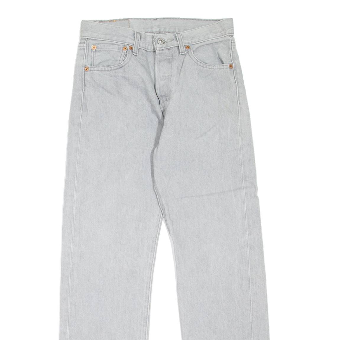 LEVI'S 501 Jeans Mens Grey Regular Straight W26 L29
