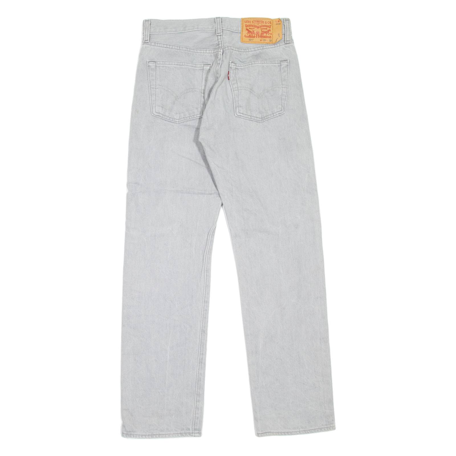 LEVI'S 501 Jeans Mens Grey Regular Straight W26 L29