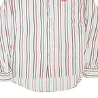 AVIREX Mens White & Red & Black Striped Shirt 2XL Cotton Blend Casual Button
