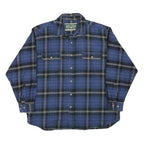 FIELD & STREAM Mens Blue Black Checked Cotton Blend Shirt L Casual Long Sleeve