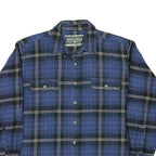 FIELD & STREAM Mens Blue Black Checked Cotton Blend Shirt L Casual Long Sleeve