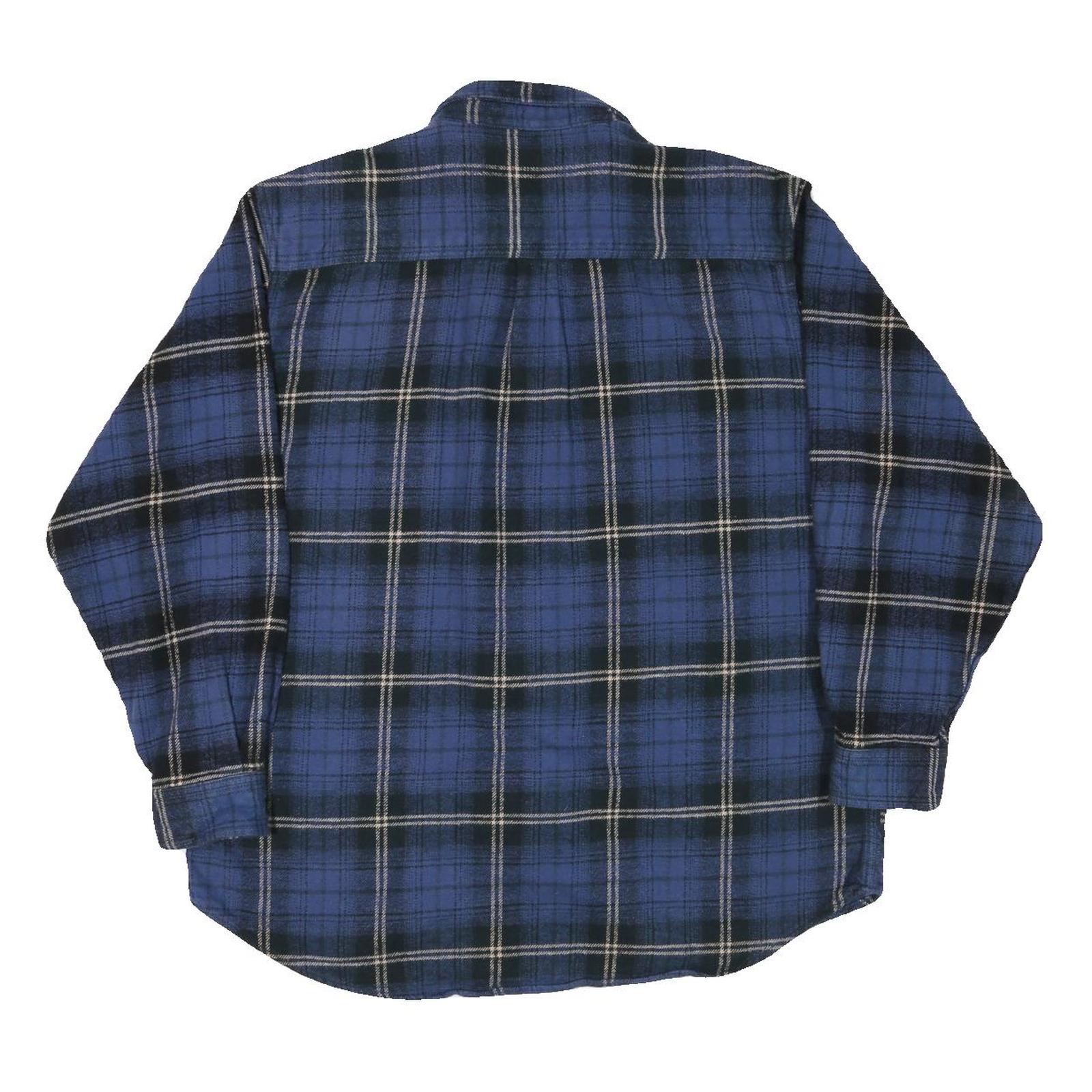 FIELD & STREAM Mens Blue Black Checked Cotton Blend Shirt L Casual Long Sleeve