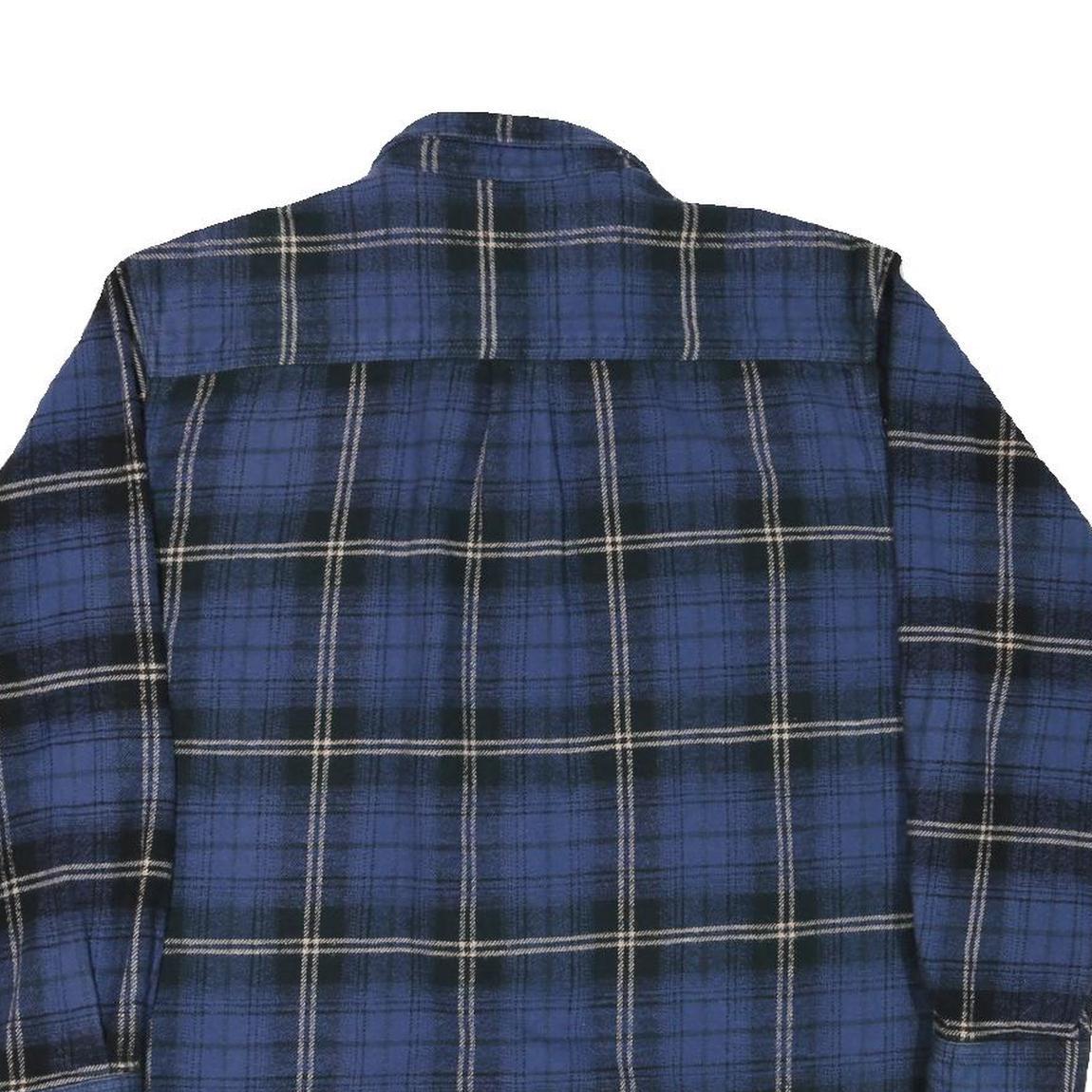 FIELD & STREAM Mens Blue Black Checked Cotton Blend Shirt L Casual Long Sleeve