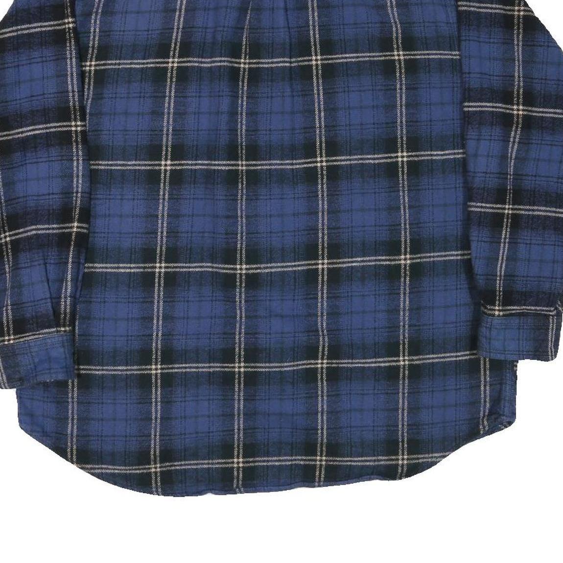 FIELD & STREAM Mens Blue Black Checked Cotton Blend Shirt L Casual Long Sleeve