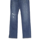 LEVI'S 501 Mens Jeans Blue Regular Straight Denim Medium W30 L30 Distressed