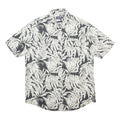 CHAPS Mens Black & Cream Floral Cotton Shirt M Button Front Classic Fit
