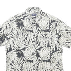 CHAPS Mens Black & Cream Floral Cotton Shirt M Button Front Classic Fit