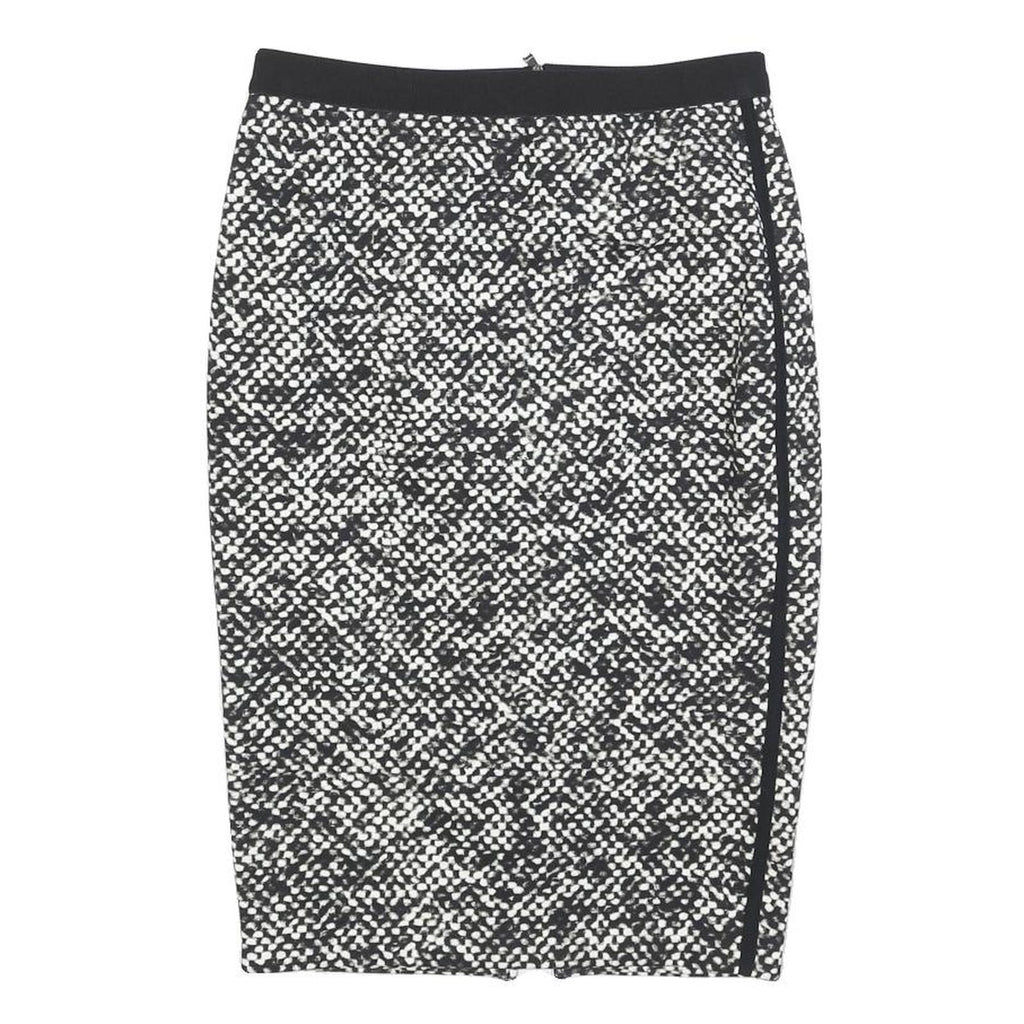 MARC CAIN Womens Black & White Pencil Knee Length Polyester Skirt S Zip