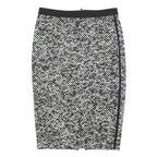 MARC CAIN Womens Black & White Pencil Knee Length Polyester Skirt S Zip