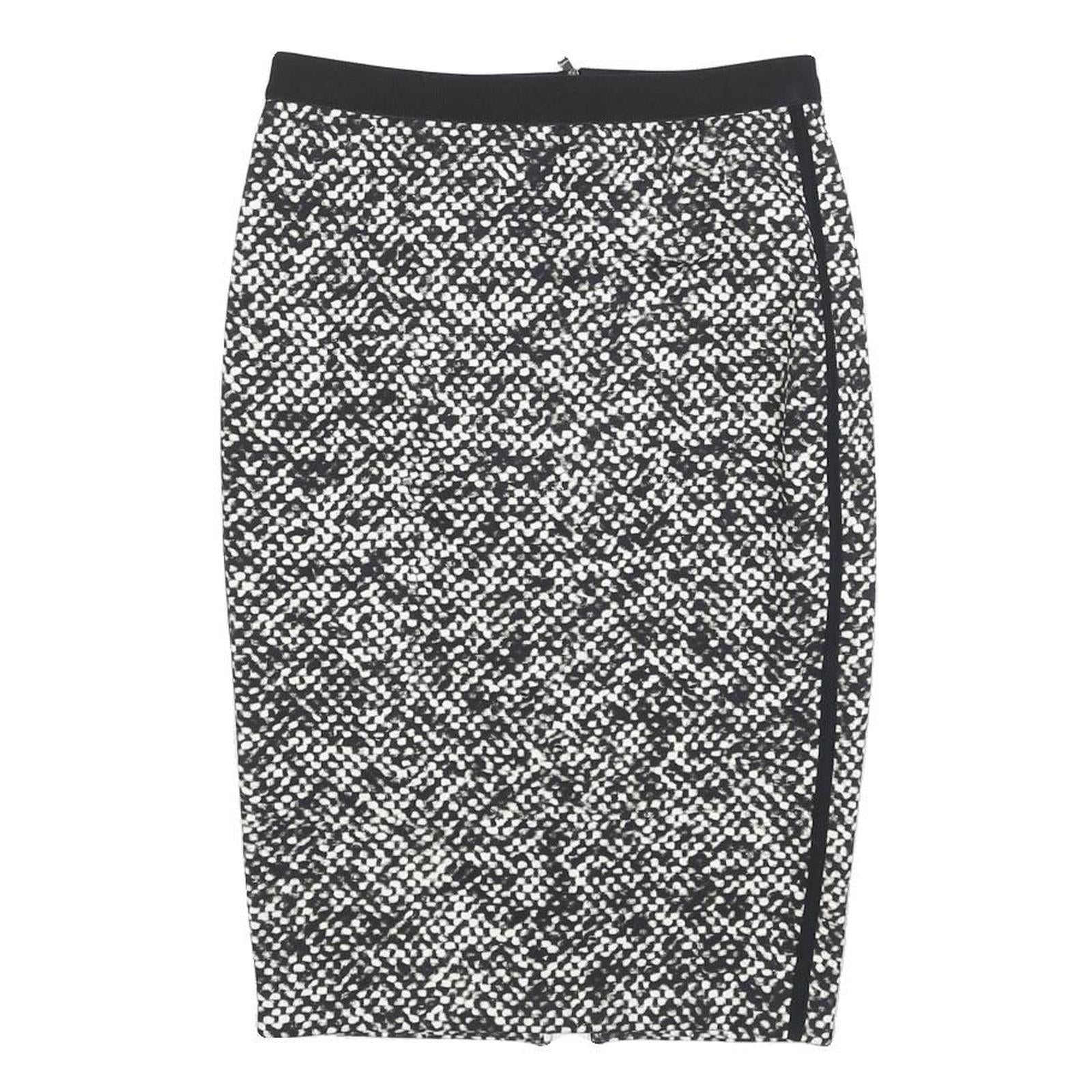 MARC CAIN Womens Black & White Pencil Knee Length Polyester Skirt S Zip