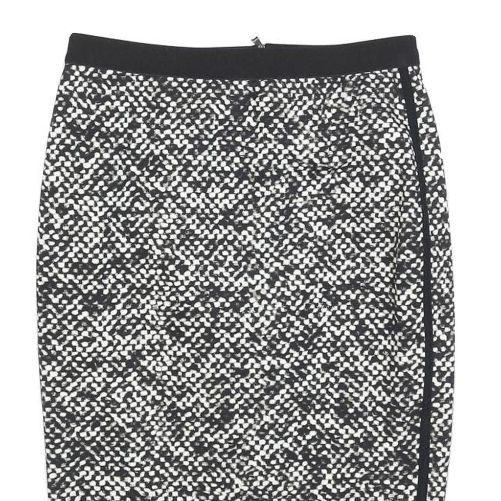 MARC CAIN Womens Black & White Pencil Knee Length Polyester Skirt S Zip