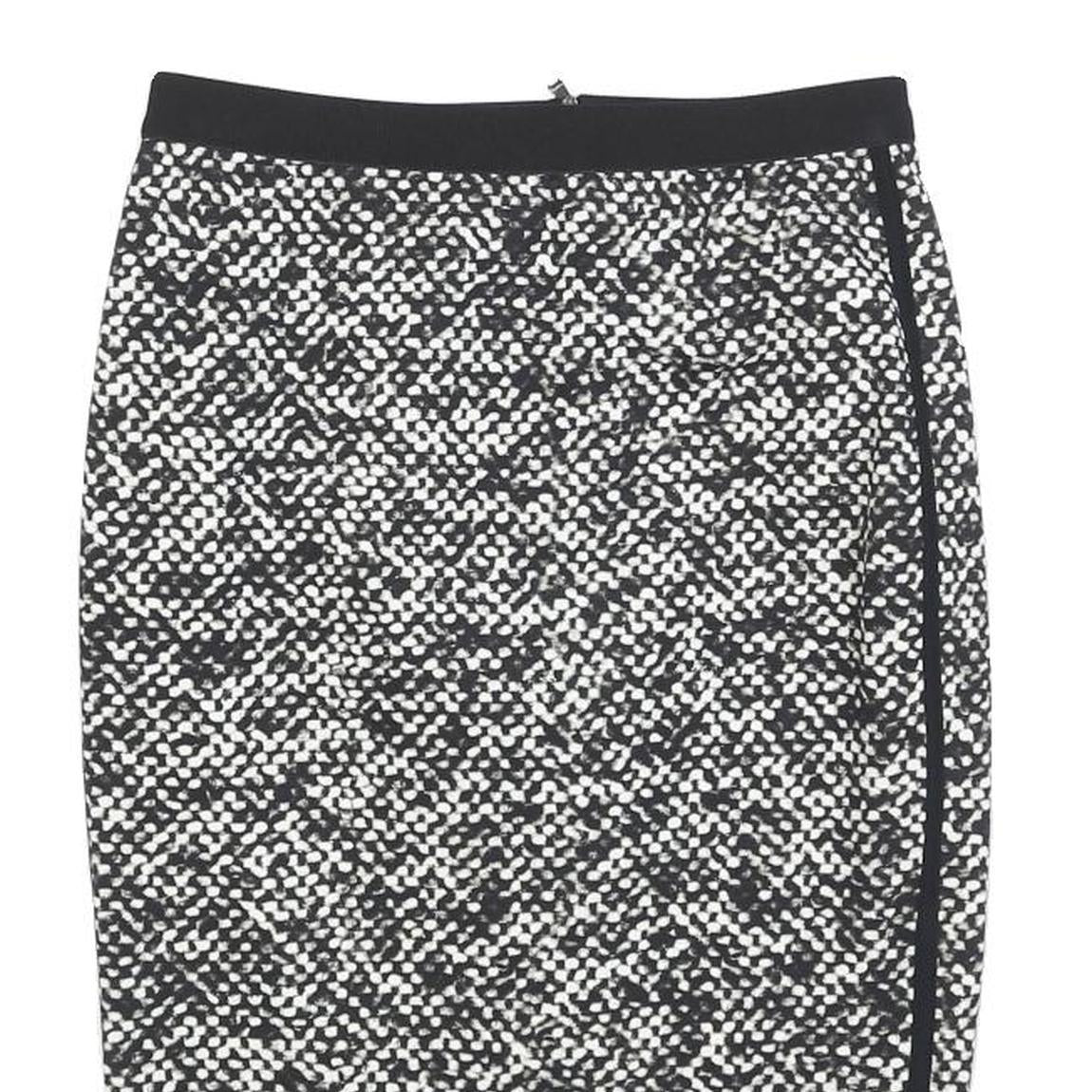 MARC CAIN Womens Black & White Pencil Knee Length Polyester Skirt S Zip