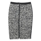 MARC CAIN Womens Black & White Pencil Knee Length Polyester Skirt S Zip