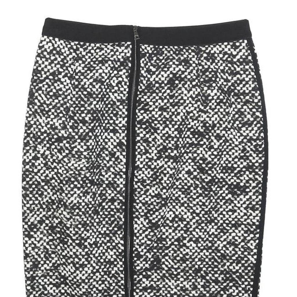 MARC CAIN Womens Black & White Pencil Knee Length Polyester Skirt S Zip