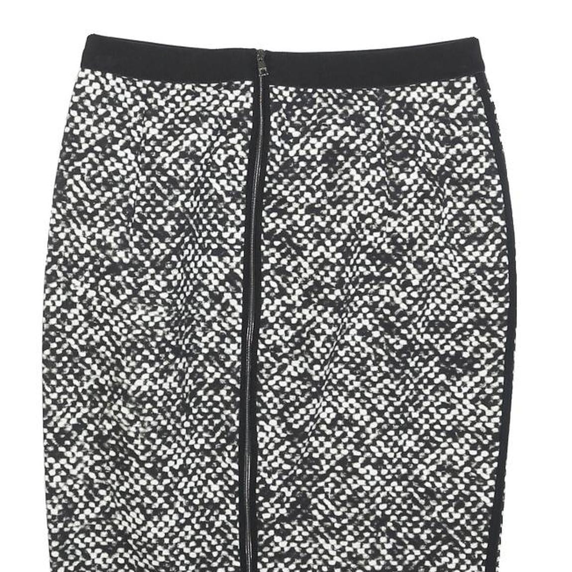 MARC CAIN Womens Black & White Pencil Knee Length Polyester Skirt S Zip