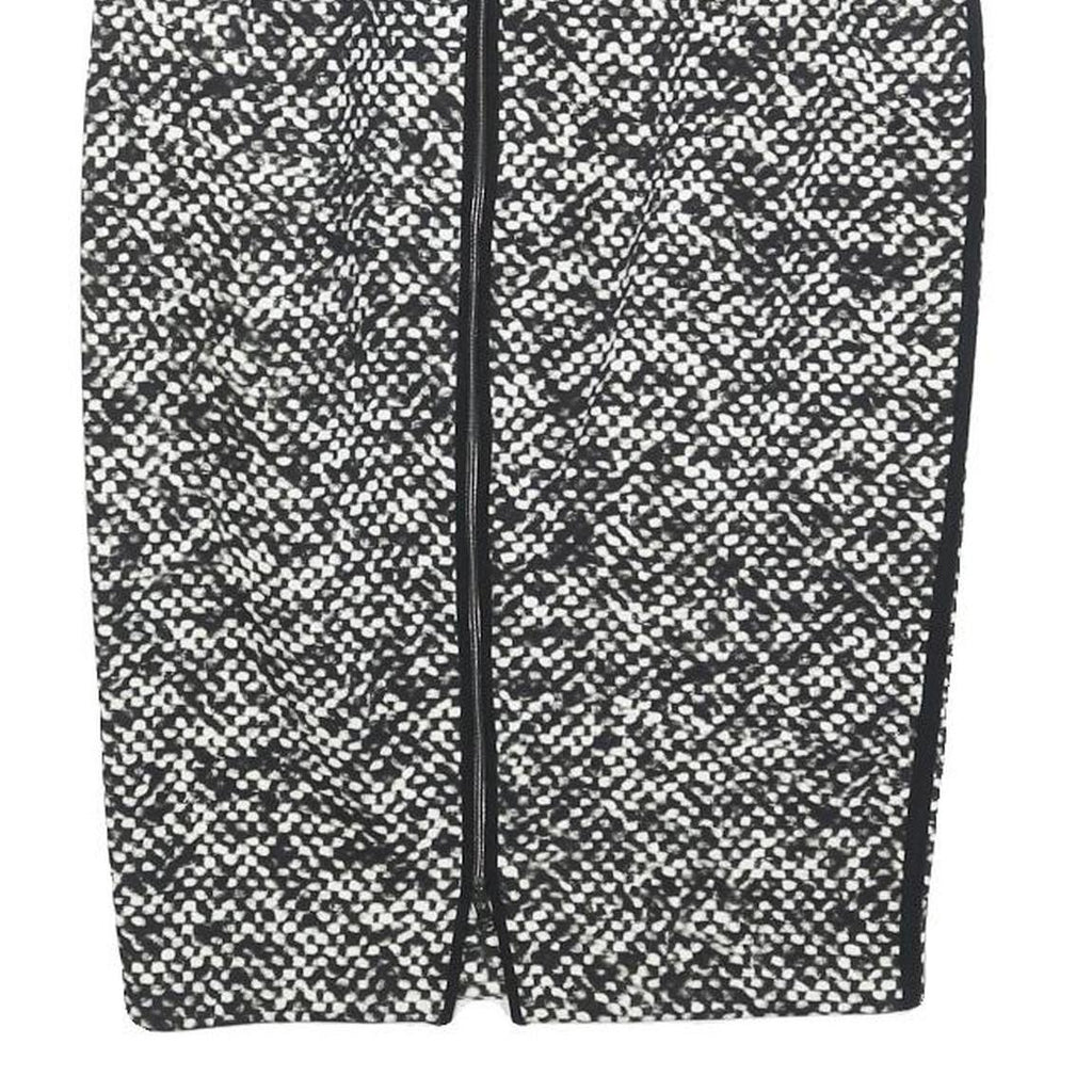 MARC CAIN Womens Black & White Pencil Knee Length Polyester Skirt S Zip