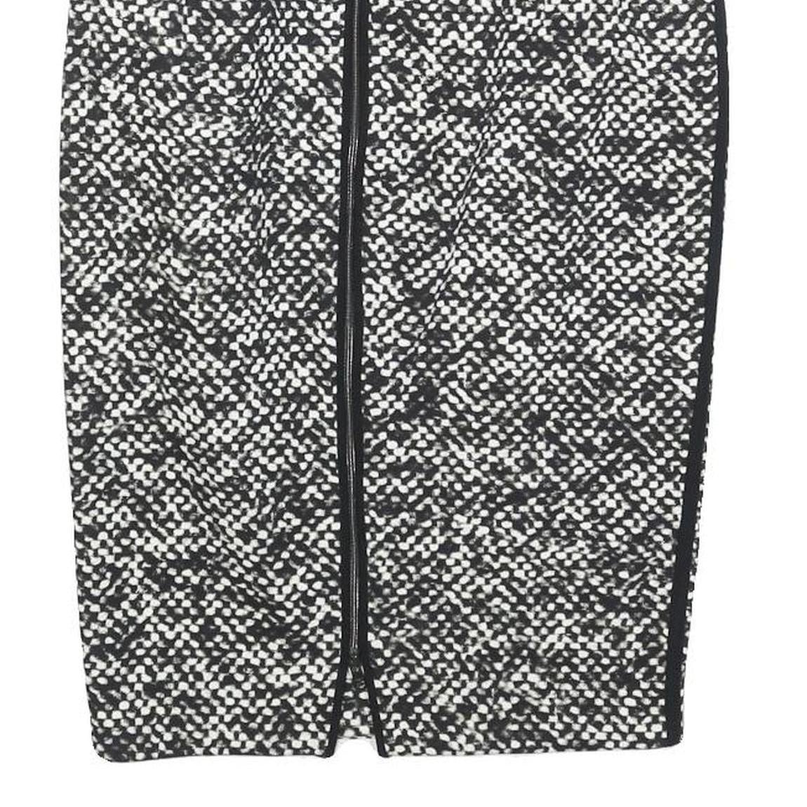 MARC CAIN Womens Black & White Pencil Knee Length Polyester Skirt S Zip