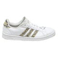 ADIDAS Grand Court Womens White & Leopard Leather Trainers UK 4.5 Casual Classic